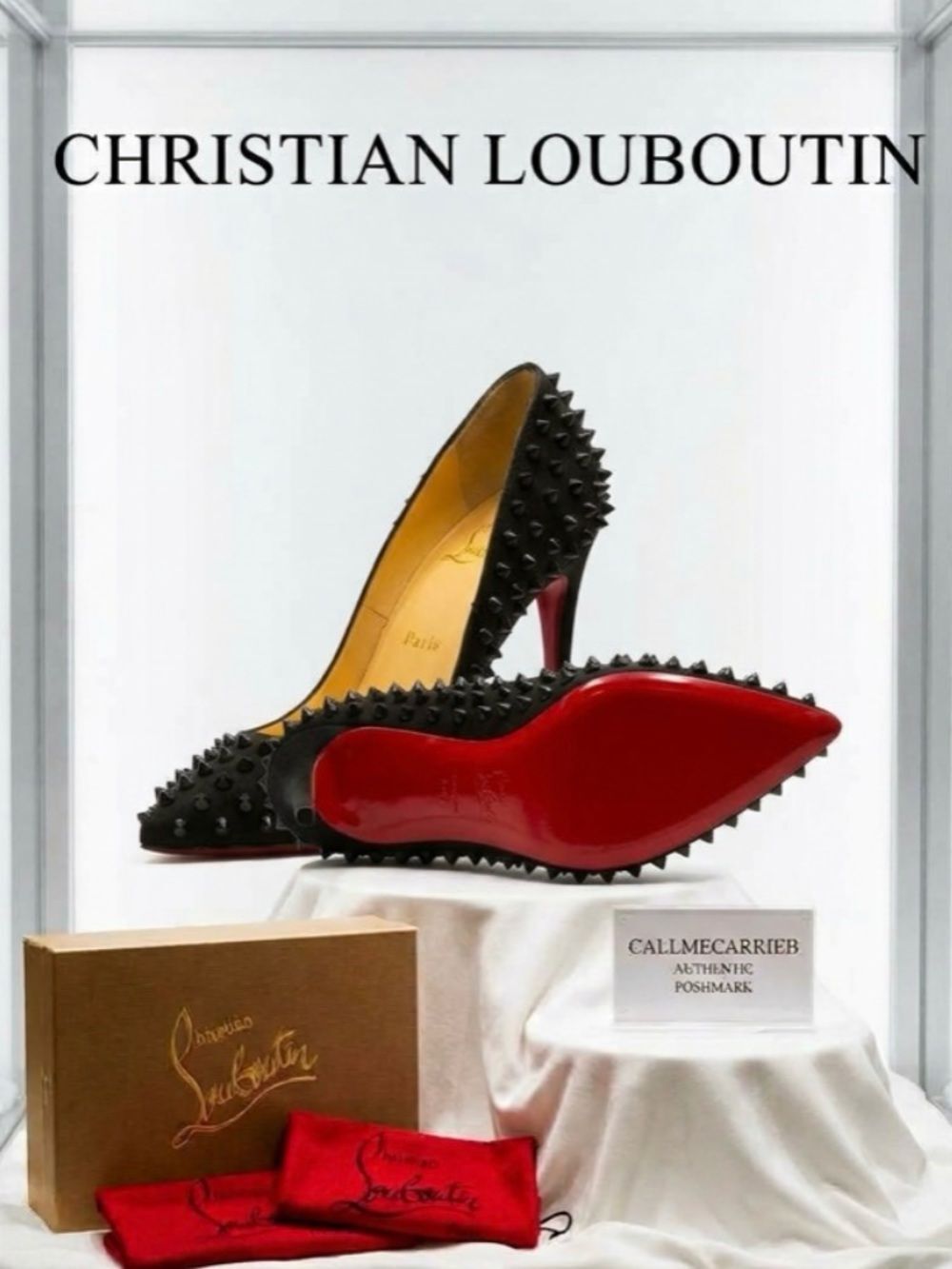 🛍️Christian Louboutin Authentic Pigalle Suede Spiked Heels